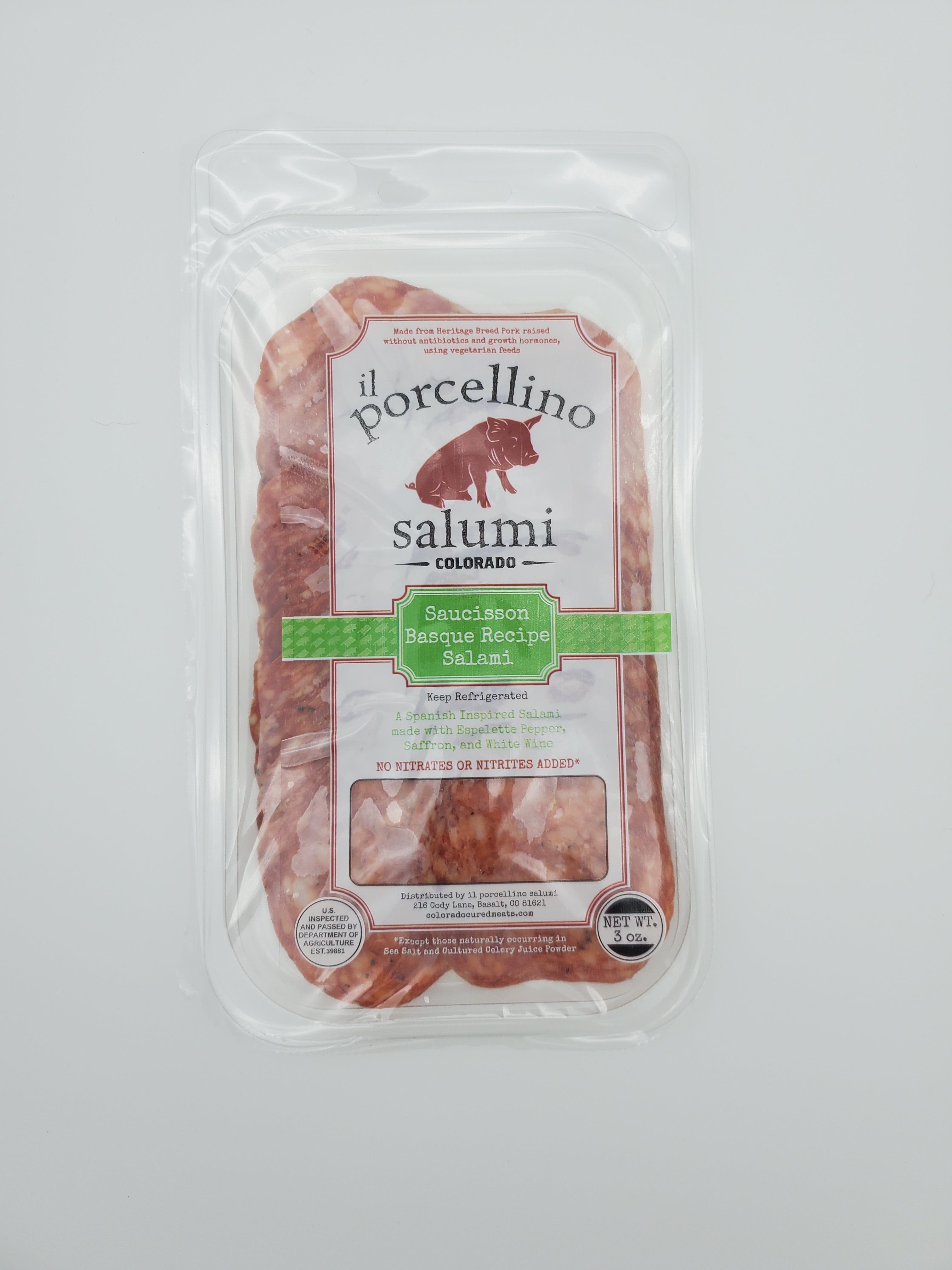 Saucisson Basque Salami, Sliced